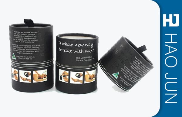 Buy cheap Round Retail Cardboard Candle Boxes Hot Stamping Finish With Logo Printed from wholesalers
