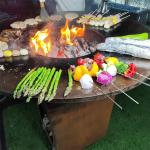 Garden Charcoal ISO9001 Steel BBQ Grill Corten D 1000mm For 40 People