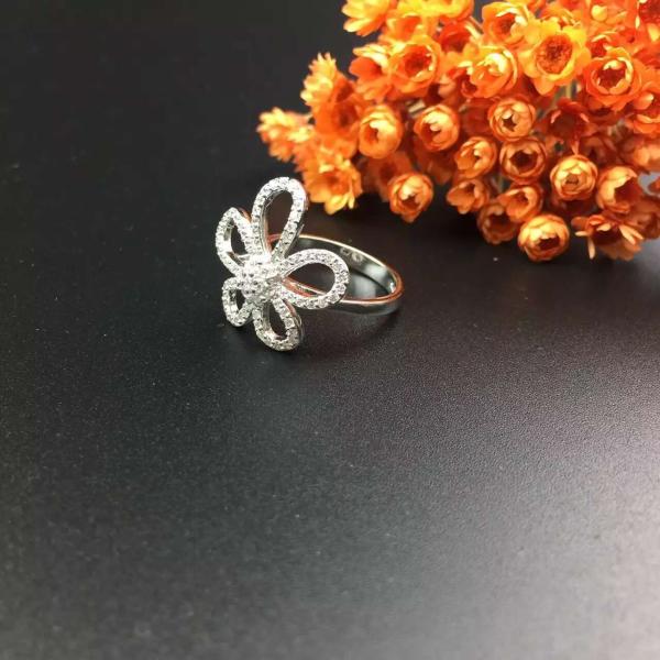 Buy cheap Van Cleef & Arpels 18K White Gold Diamond Flower Ring from wholesalers