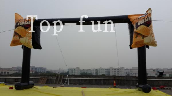 Buy cheap PVC tarpaulin black inflatable led light advertising arch,water proof and fire retardant from wholesalers