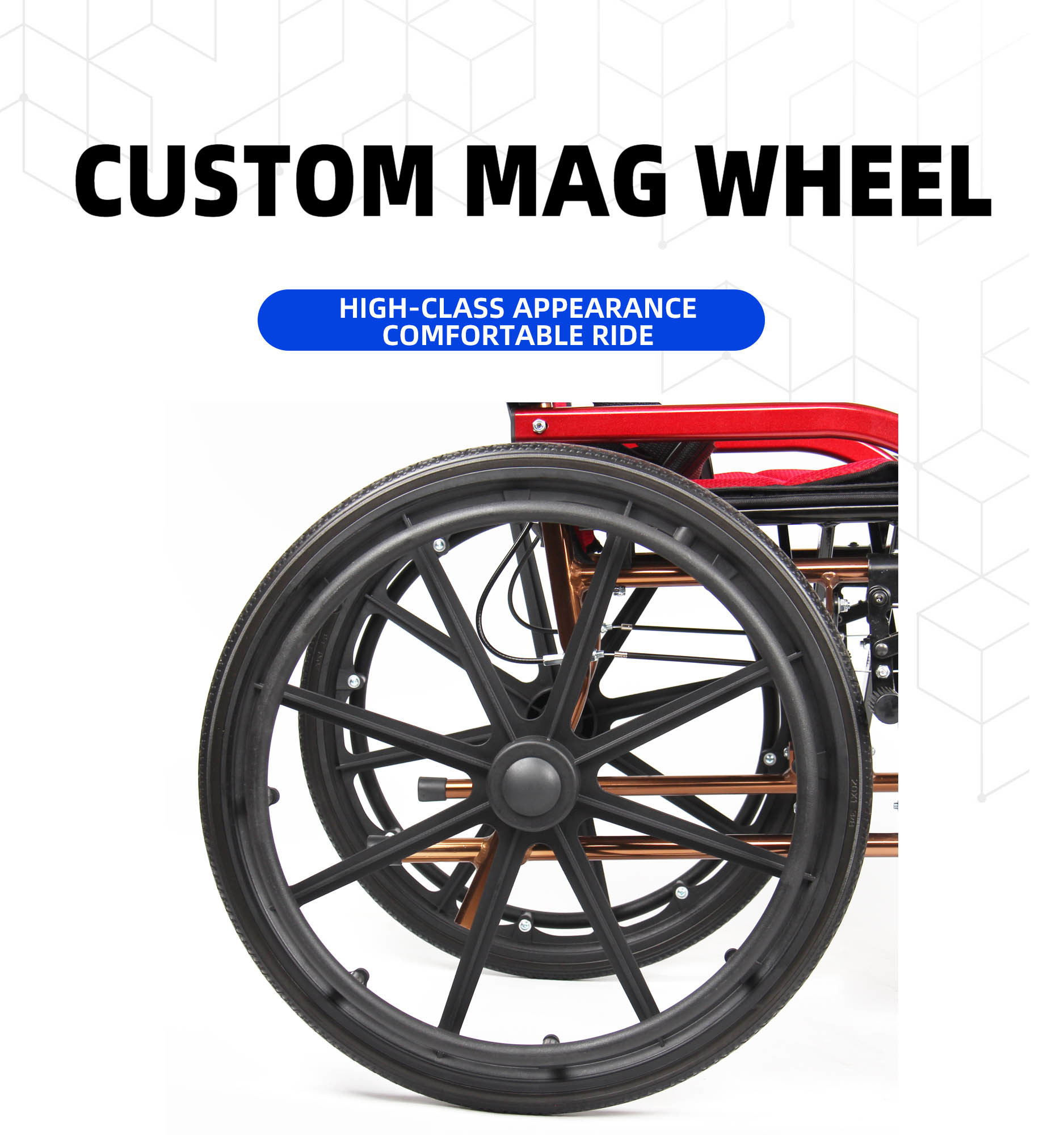 Aluminum High-End Custom Models Lightweight Easy To Carry Foldable Manual Wheelchair With Removable Foam Seat Cushion