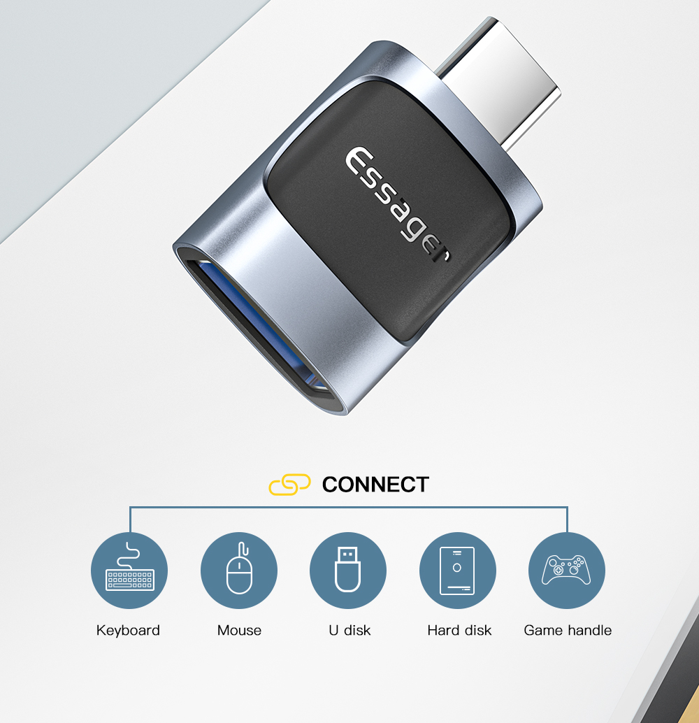 USB3.0 Micro Type C Fast Charging OTG Adapter 5Gbps Transmission 3A