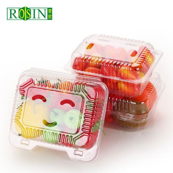 Buy cheap Square PET Thermoformed Plastic Fruit Packaging Clamshell Fruit And Vegetable Packaging Box from wholesalers