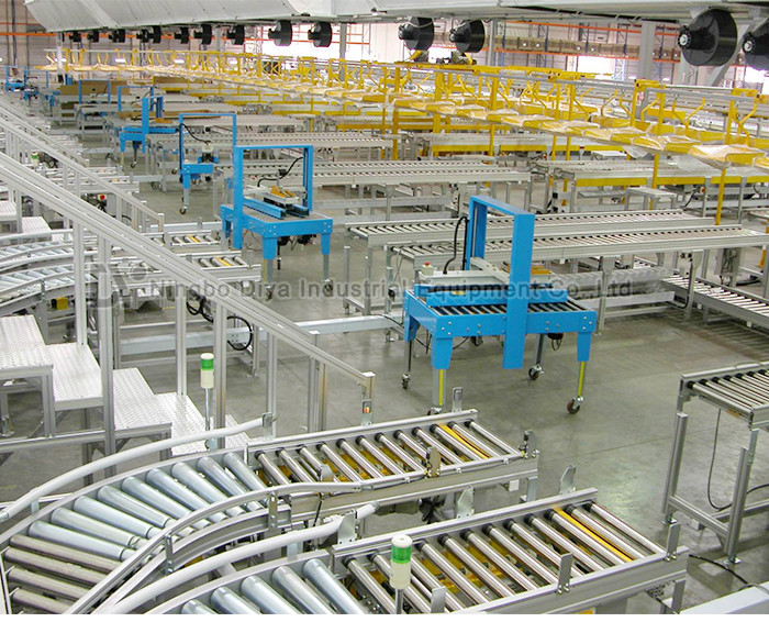 Aluminium Ball Transfer Table , Customized Roller Chain Conveyor