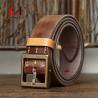 Buy cheap Smooth Strap Vintage Leather Belt For Men With Standard Width Zinc Alloy Buckle from wholesalers