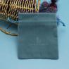 Buy cheap Knitting Blue Velvet Drawstring Bag , Tightly Closed Flannel Jewelry Pouches from wholesalers