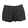 Buy cheap Flounce Bottom Black And White Horizontal Striped Shorts , Women'S Low Rise Trousers from wholesalers