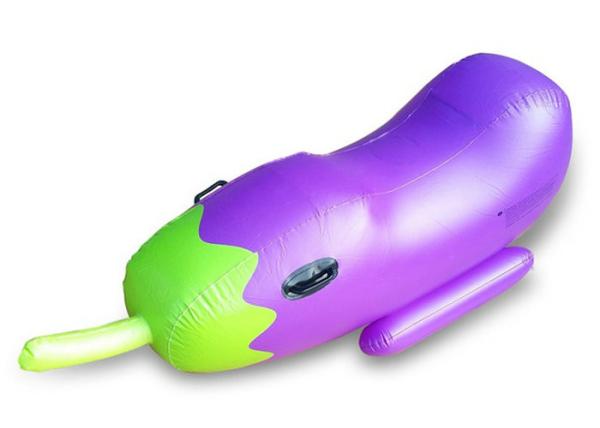 Buy cheap Cute Inflatable Eggplant Floating Island Swimming Pool Purple Color from wholesalers
