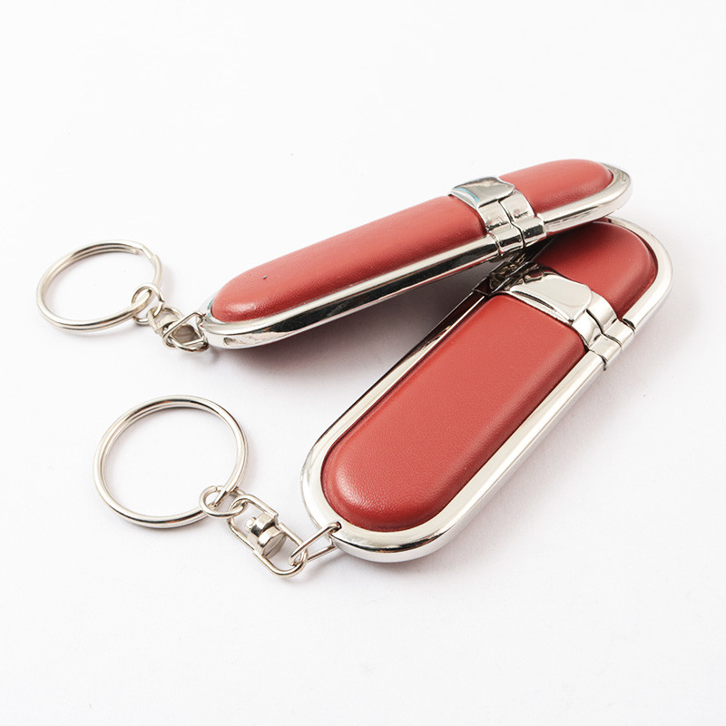 80MB/S 256GB Brown Leather Flash Drive USB 2.0 And USB 3.0 With High Write Speed