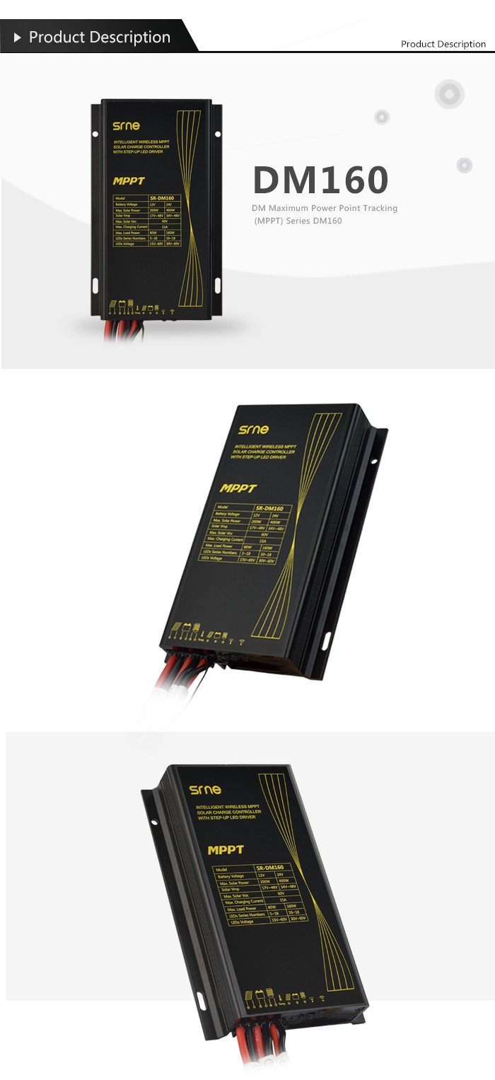 Mppt Solar Street Light Controller 12V 24V 15A Auto Identify Day / Night