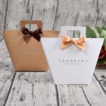 Custom Logo White Kraft Present Paper Bags 9.5*9*12cm French Gift Bag With