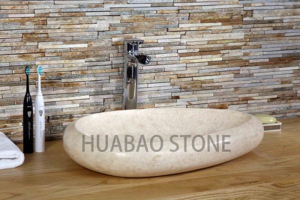 Buy cheap Unique Trough Bathroom Sink Bowls Polished Shallow Egg Shaped Wide from wholesalers