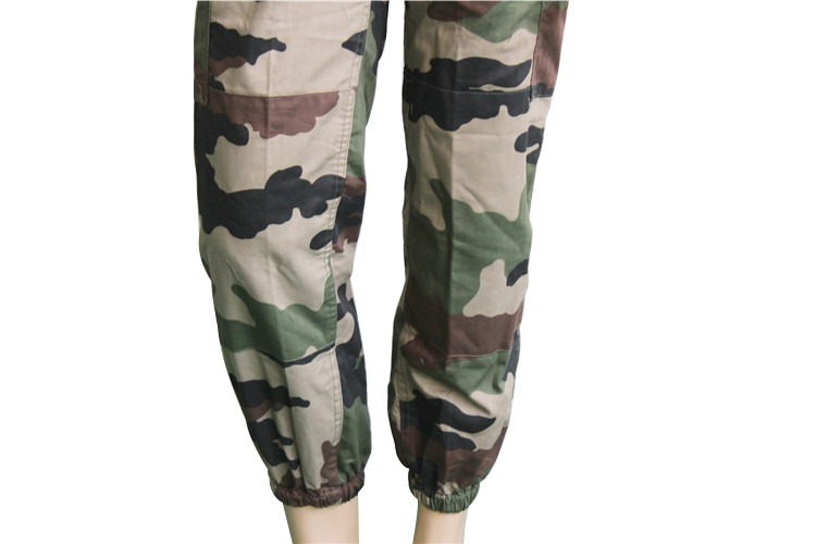 Functional French Military Uniform Collared Jacket and Trousers for Outdoor Activities