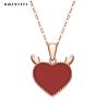 Buy cheap 3gram 15.7in Sterling Silver Heart Pendant Necklace Trendy Deer Antler Heart Necklace from wholesalers