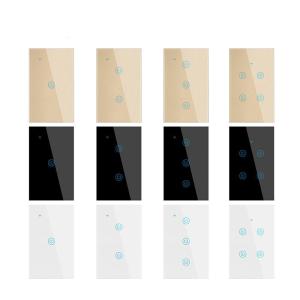 Glomarket New Design Products Tuya Smart Wifi Wall Switch Us Standard Glass