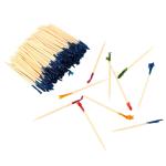 6.5 Cm Colorful Disposable Decorative Bamboo Wood Tooth Picks For Cocktail Fruit