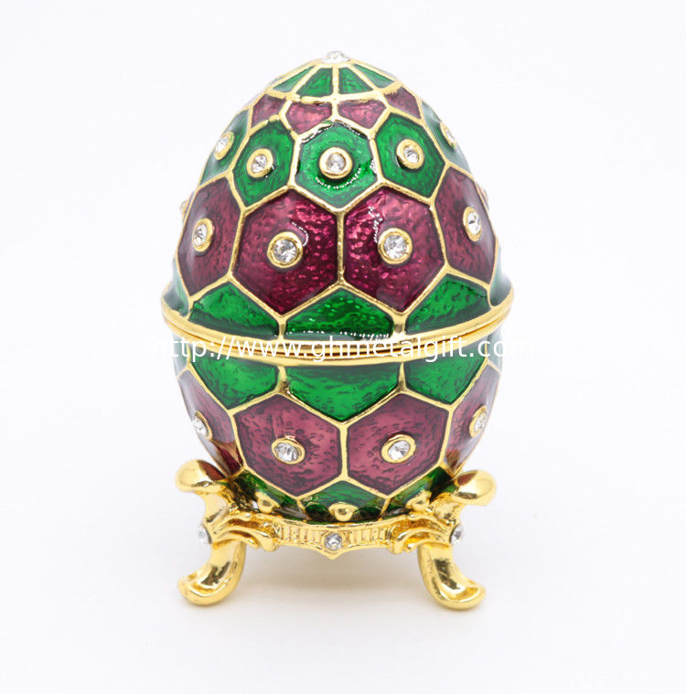 Faberge Egg Crystals Jewelry Trinket Box Gift Enamel Easter Faberge Egg Jewellery Box Ring Earrings Russian Case