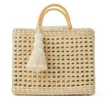 Large Capacity Beach Handbags Rattan Handmade Kintted Travel Bags Handle Bag