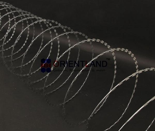 Buy cheap 450mm Hdg Concertina Barbed Tape 2.6mm Wire Diameter 54 Loops -56 Loops from wholesalers