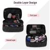 Buy cheap Makeup Portable Travel Cosmetic Bag with Handle Large Double Layer Toiletry Bag 2Pcs Waterproof Make Up Bag for Women from wholesalers
