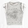 Buy cheap OEM maufactory European and American polyester new long -sleeved V -neck loose band -dyeing printed short T -shirt w from wholesalers