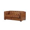 Buy cheap Vintage Tan Brown 2 Seater Leather Sofa Solid Wood Frame Living Room Furniture from wholesalers