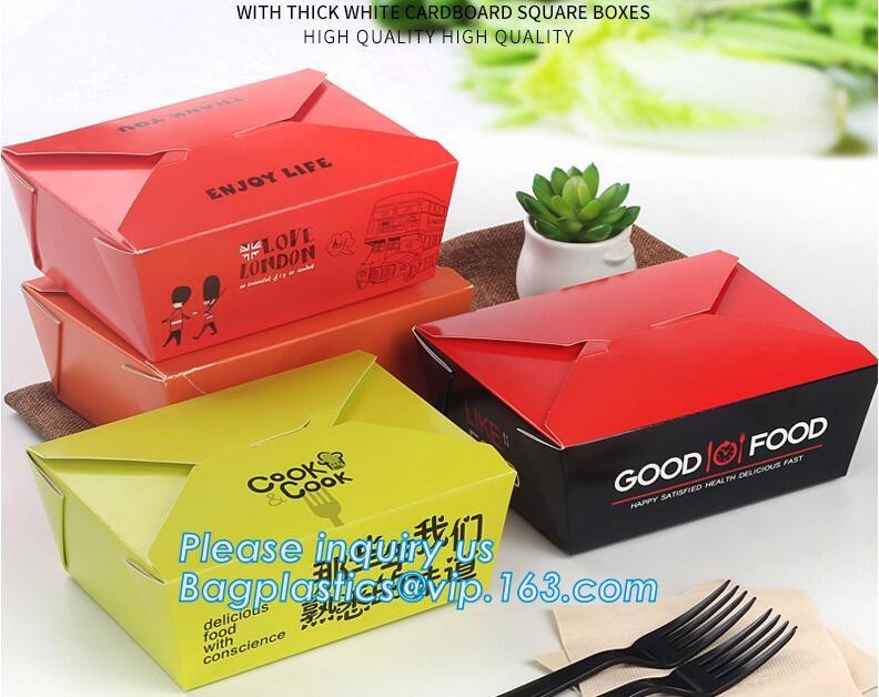 Cheap Cardboard foldable kraft paper lunch box with window,Lunch noodle fast food kraft paper box by customized logo pri