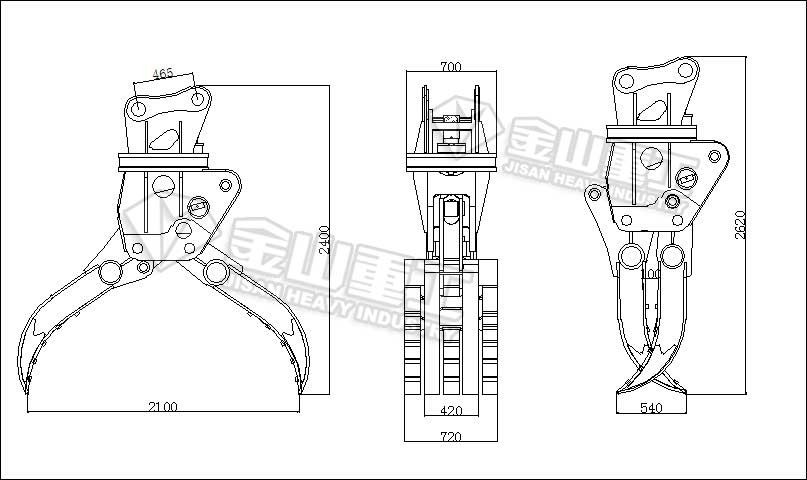 Multi Use Rotating Log Grapple Scrap Grab Suit Hitachi Excavator ZX210