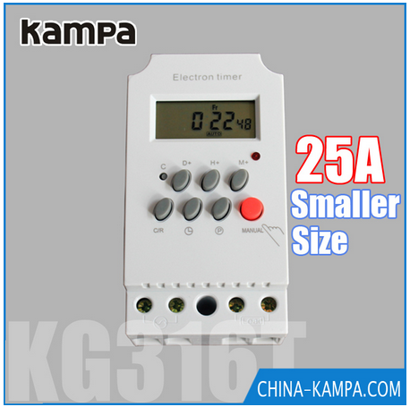 KG316T-II LCD Microcomputer Din Rail Digital Programmable Electronic Timer Switch 220V 25A