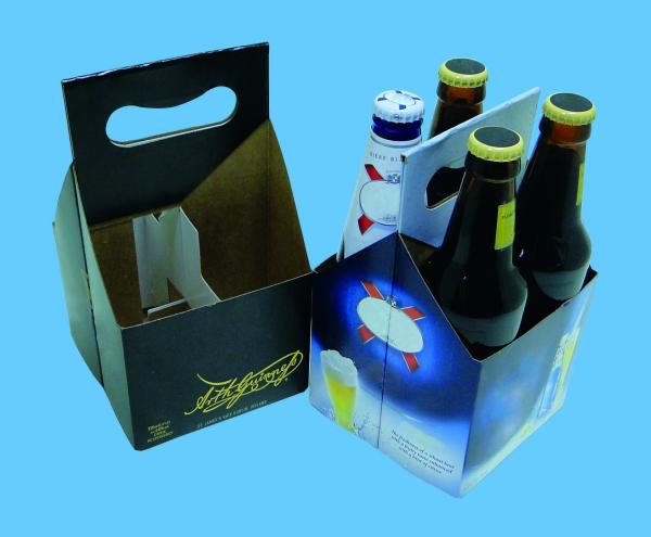 Buy cheap Corrugated 4 Bottle Cardboard Wine Carrier Flexographic Printing Matt Lamination from wholesalers