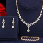 Silver Necklace Jewelry Set Necklace Earrings Jewelry Dainty Bridal Cz Waterdrop