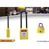 Buy cheap Yellow Colour English PVC Tag Safety Lockout Padlocks 76mm Sahckle Length from wholesalers