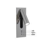 USB type-C 3W bedside reading wall light headboard wall lights hotel villa bed