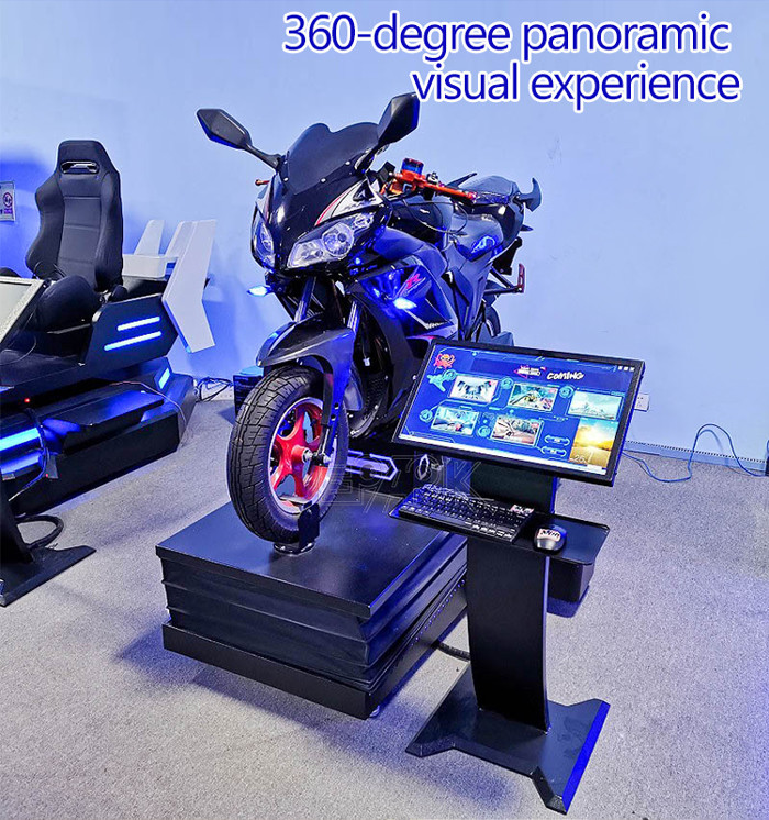 Theme Park VR Motorcycle Driving Simulator Electric Dynamic Platform
