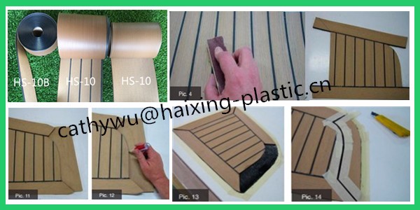 Outdoor Synthetic Teak Wood Floor for Boat Resistant to Sea Water Corrosion and Wear