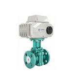 Stainless Steel Motorized Fluorine Electric Ball Valve Flange Connection