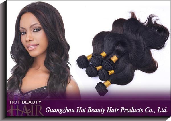 Quality Black 5A Remy Virgin Brazilian Human Hair Extensions Body Wave for sale