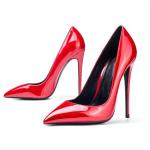 Anti Slippery 12cm Women'S Stilettos Shoes JBPU0502 Red / Black