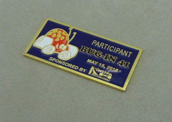 Buy cheap Jewelry Clutch Custom Metal Pin Badges , Flat Gold Souvenir Car Metal Badges from wholesalers