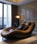 Modern Retro Single Reclining Chaise Lounge Sofa Home Furniture Use Bedroom