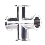 Forged SS304 316 Sanitary Stainless Steel 4 Way Cross Pipe Fitting Polished End