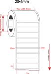 20mmx4mm Adhesive White Labels 1mil White Gloss High Temperature Resistant