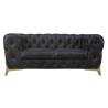 Buy cheap 2S/3S Seater Chesterfield Retro Black Leather Sofa With Handcraft Pull Button from wholesalers