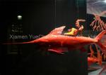 Custom Red Color Fiberglass Fish Statues Normal Painting Surface Design