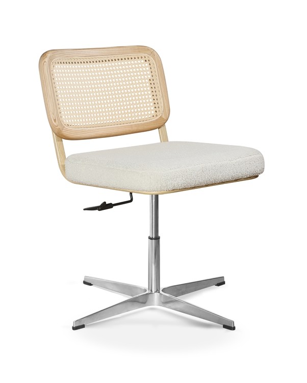 80 Cm Executive Rattan Office Chairs 0.092CBM 4D Adjust Pure White