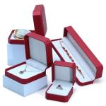 Custom Luxury Jewelry Packaging Box with Handmade Red Leather Exquisite