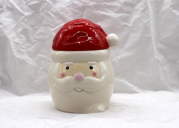 Buy cheap Sweet Treats Ceramic Christmas Cookie Jar Dolomite Red / White Food Container from wholesalers