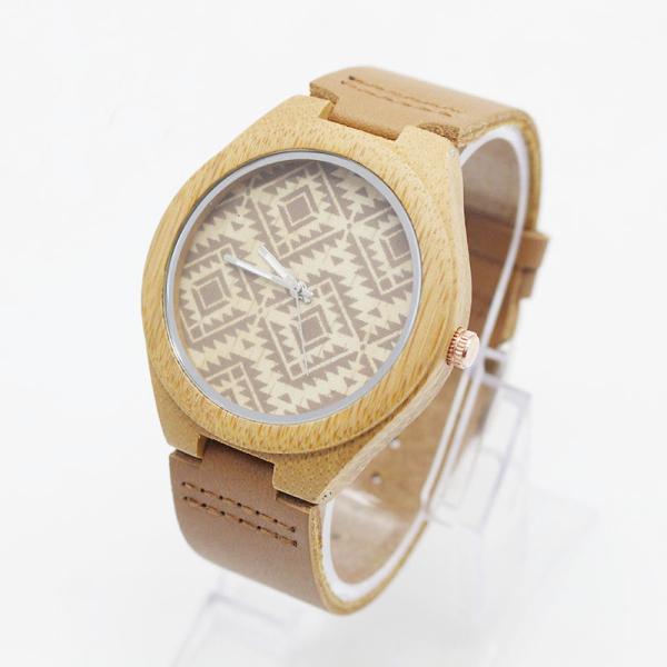 Buy cheap OEM Logo Unisex Bamboo Wrist Watch Leather Belt Watches For Mens from wholesalers