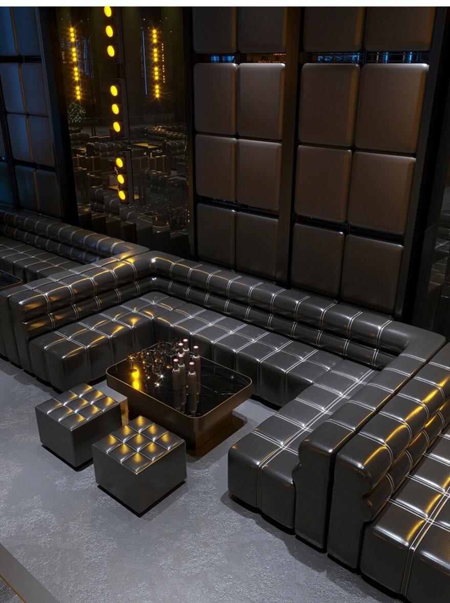 High Grade Multi Function Bar Hotel Coffee Table With Black Sofa Set