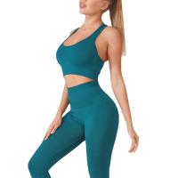 Buy cheap Wholesale Custom Seamless High Waist Yoga Leggings Sports Bras 2 Pieces Fitness product